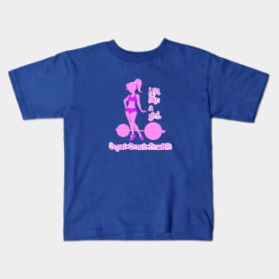 fitness girl, gym girl, fitness, weightlifting women Kids T-Shirt